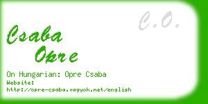 csaba opre business card